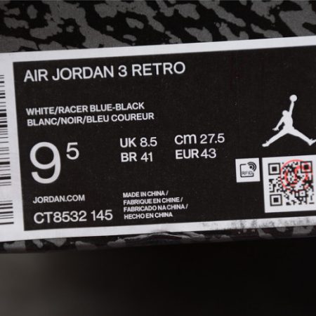 Air Jordan Retro 3 Racer Blue CT8532-145 - Image 11
