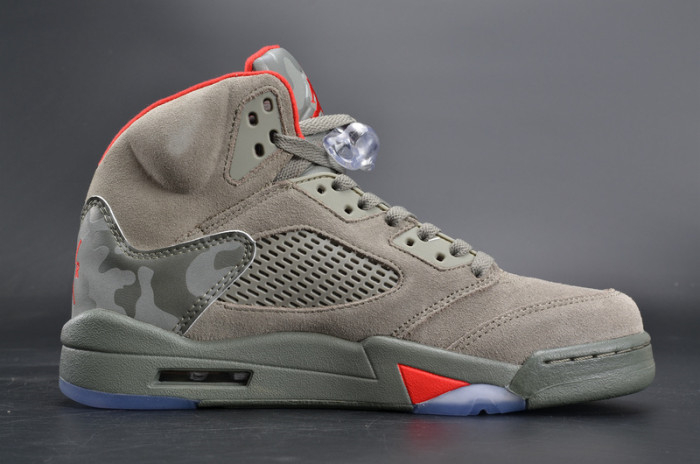 Bape x Air Jordan 5 Trophy RoomCamo university red mens 136027-051 - Image 12