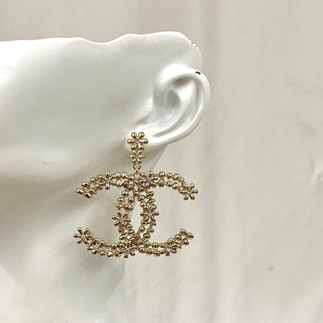 Chanel Hollow Double C Earrings - Image 1