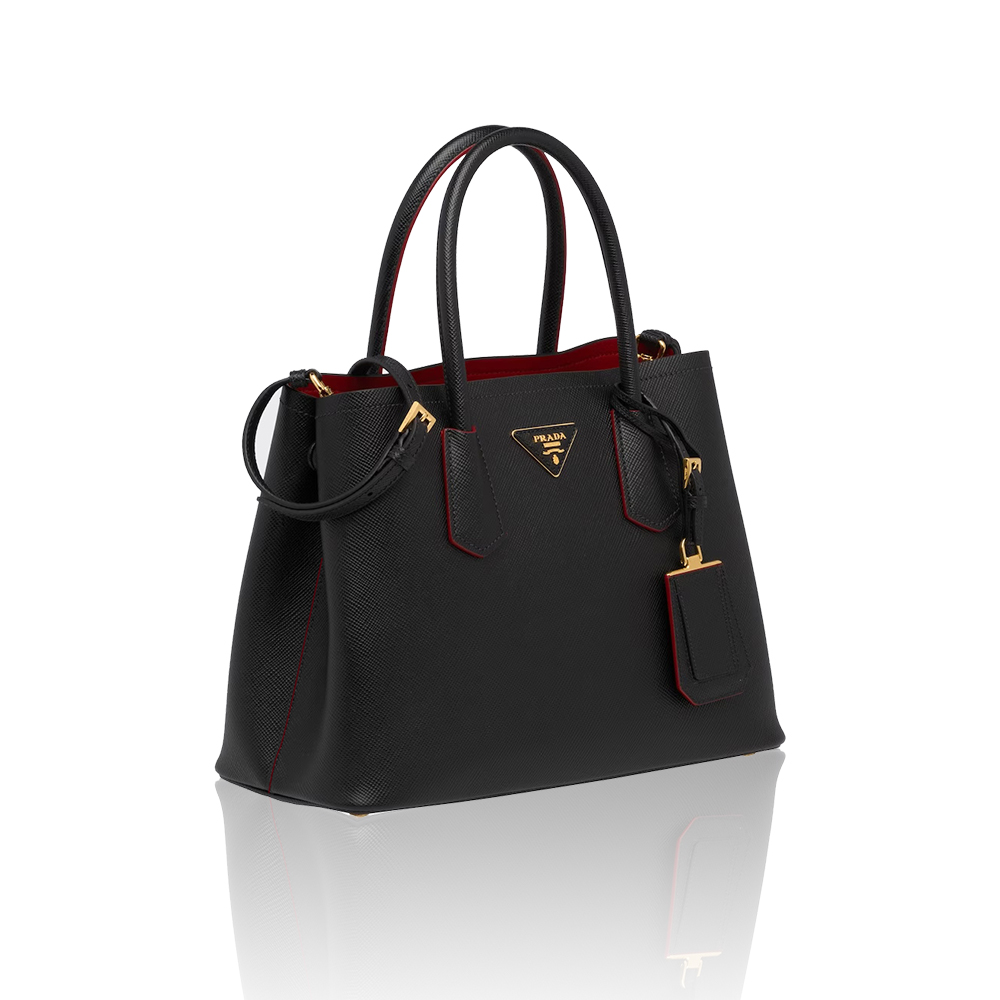 Prada Double Saffiano Leather Mini Handbag - Image 1