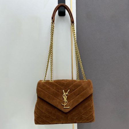 YSL LouLou Quilted Suede Bag - Image 5