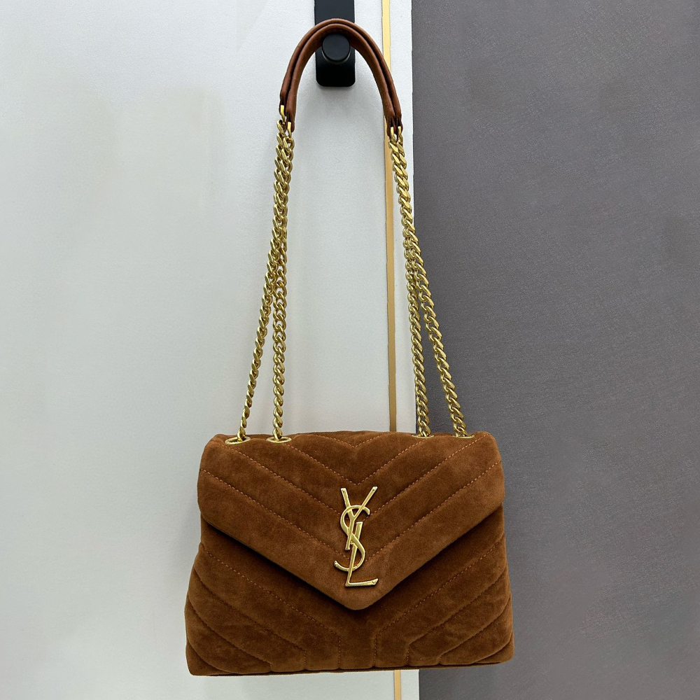 YSL LouLou Quilted Suede Bag - Image 5