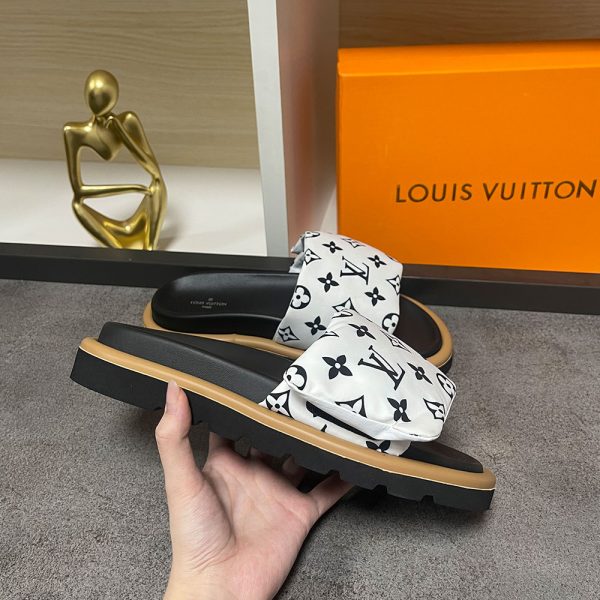 LV Pool Pillow Fabric Flat Slide  Sandals