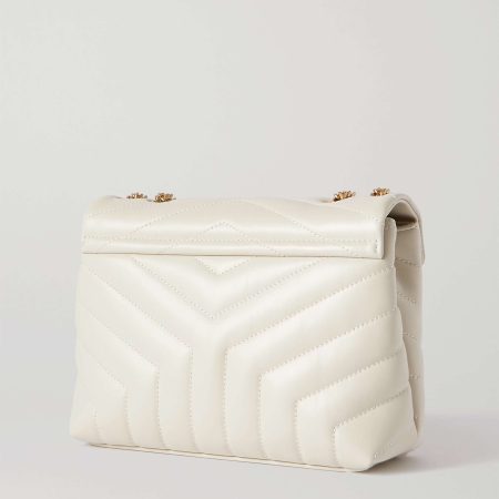SAINT LAURENT YSL Loulou Small Quilted Leather Shoulder Bag white - Image 3