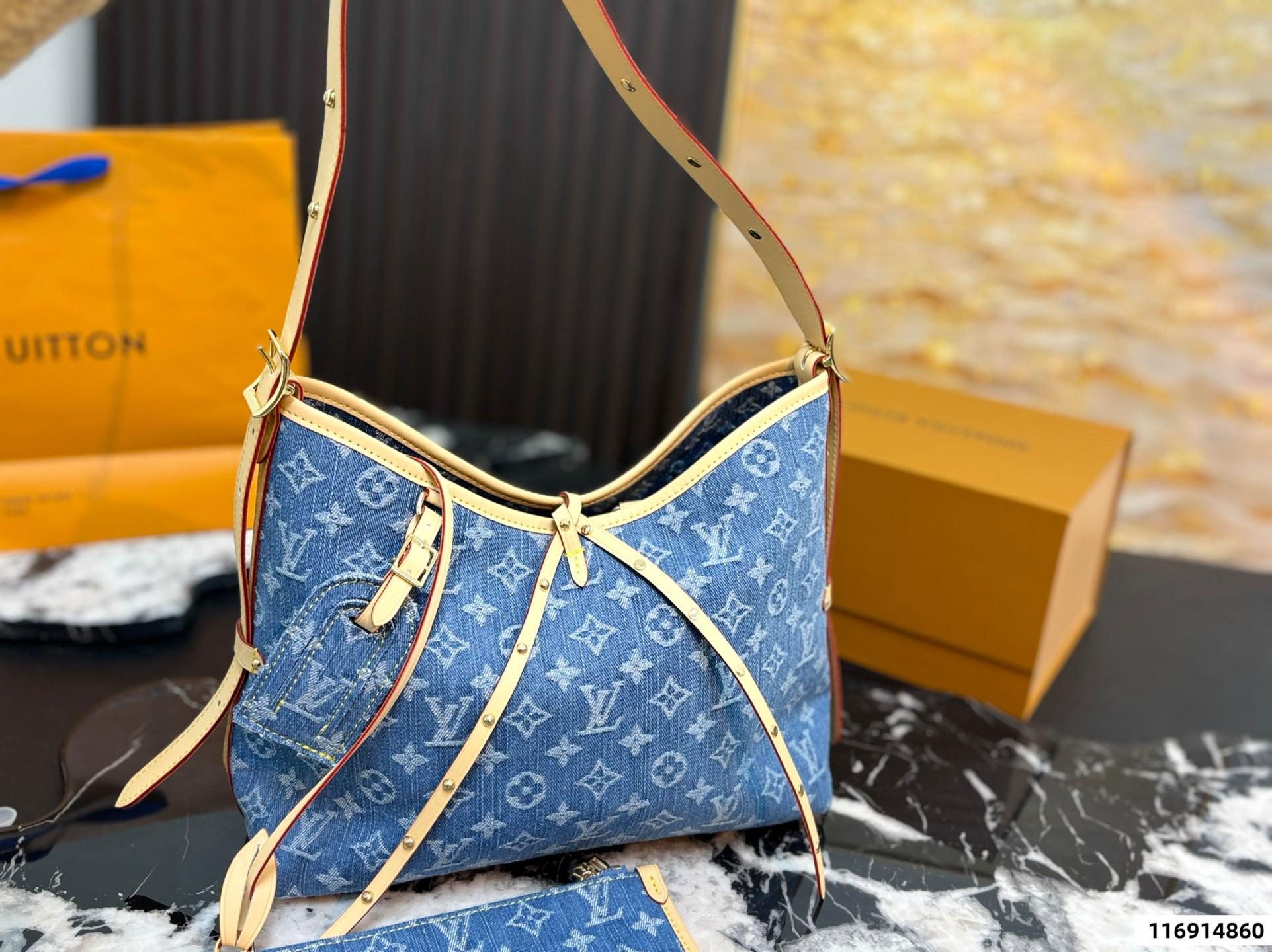 LV CarryAll MM Monogram Denim Bag - Image 1