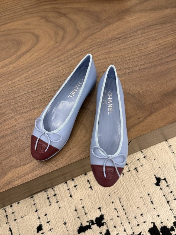 Chanel 26S Matthieu Blazy's Ballet Flats Burgundy Blue