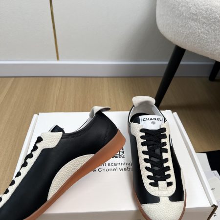 Chanel Calfskin Embossed Suede Womens CC Sneakers - Image 6