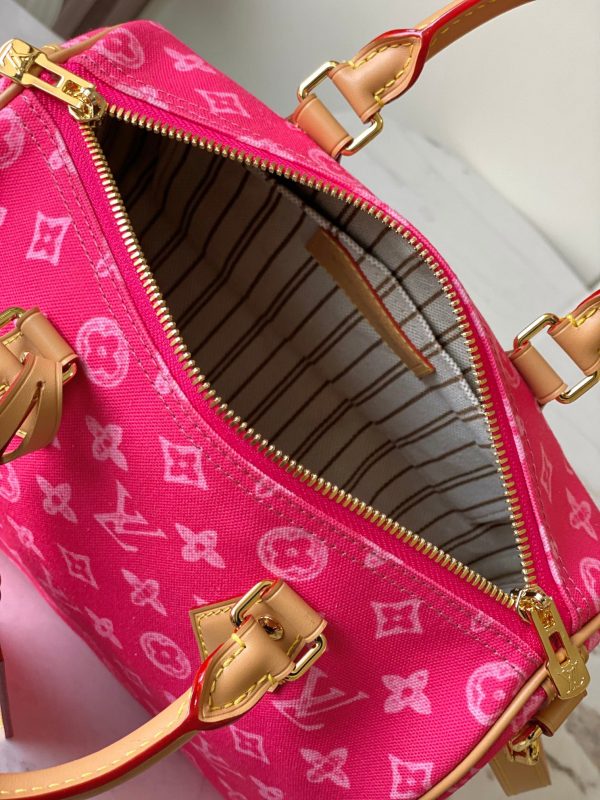 LV Speedy Bandoulière 25 Monogram Anniversary Canvas Bag Red