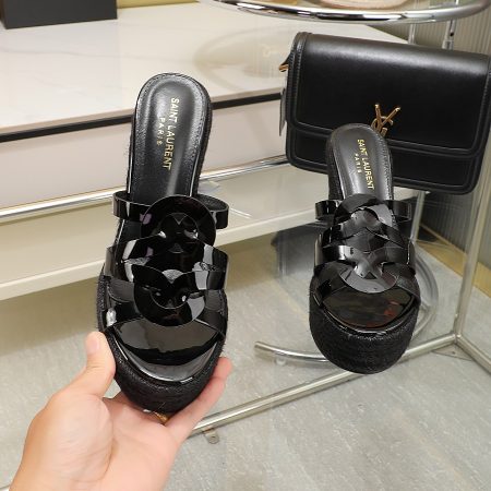 YSL Espadrille Wedge Sandals - Image 6