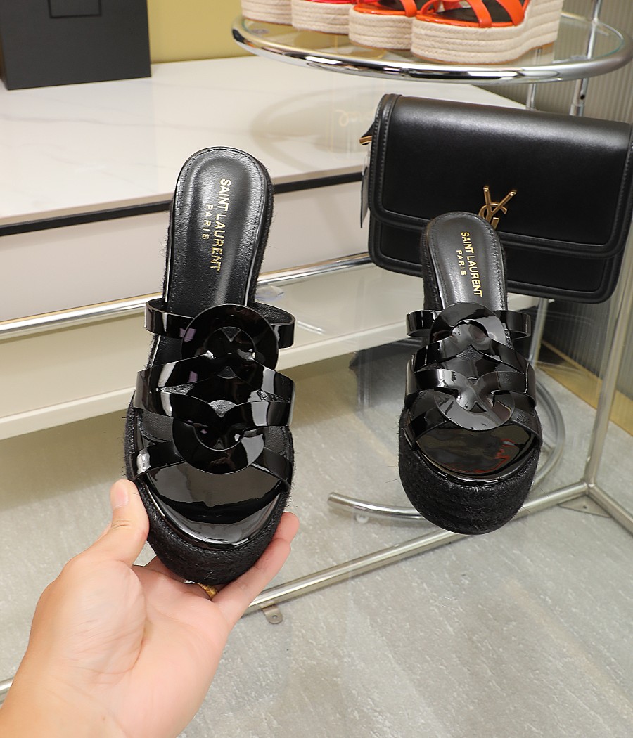 YSL Espadrille Wedge Sandals - Image 6