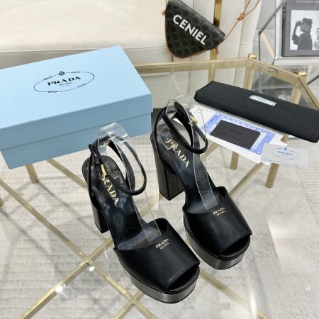 Prada Buckle Square-Heel Sandals - Image 2