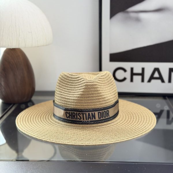 Dior Flat-Brimmed Straw Hat