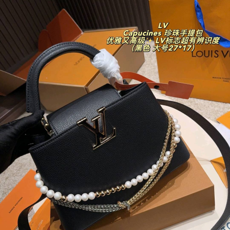 LV Capucines Handbag Black