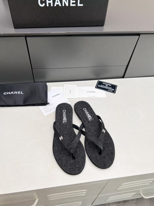Chanel Crystal CC Thong Sandals