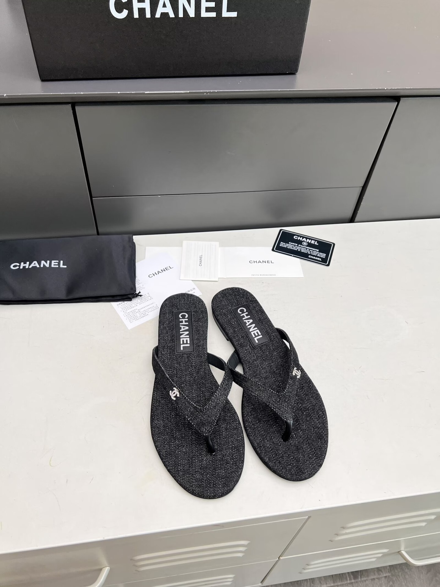 Chanel Crystal CC Thong Sandals - Image 3