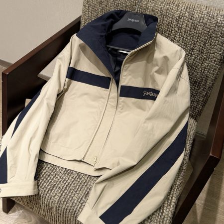 Saint Laurent YSL Jacket in Cotton in Beige - Image 5