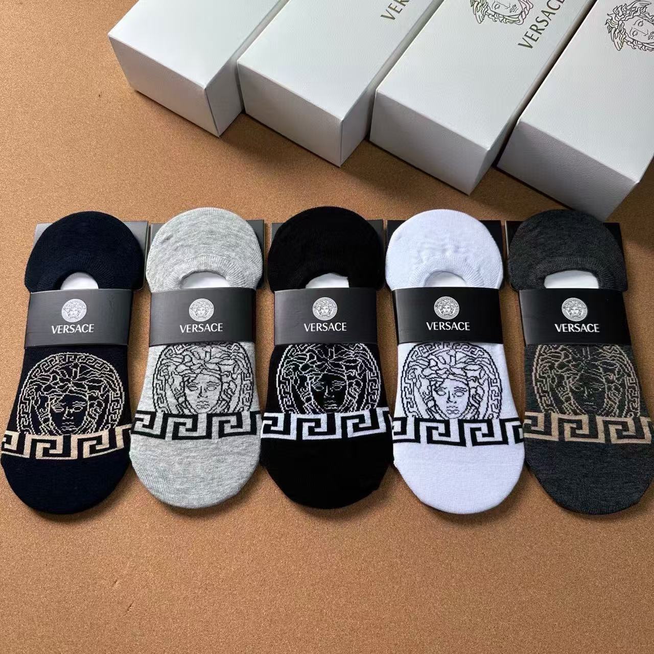 Versace Invisible Socks [5 pairs per box] - Image 1