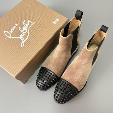 Christian Louboutin Suede Boots with Rivets - Image 9