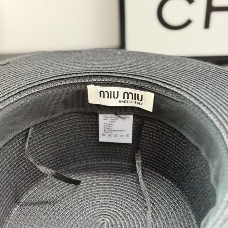 MiuMiu Flat-Brimmed Straw Hat - Image 12