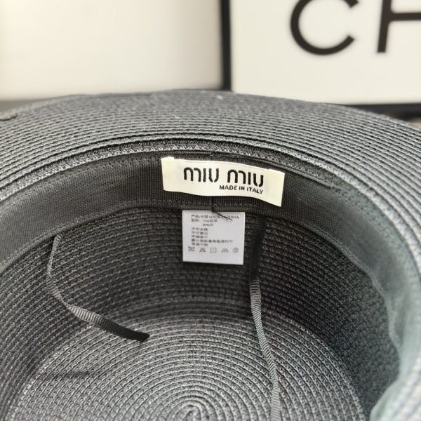 MiuMiu Flat-Brimmed Straw Hat