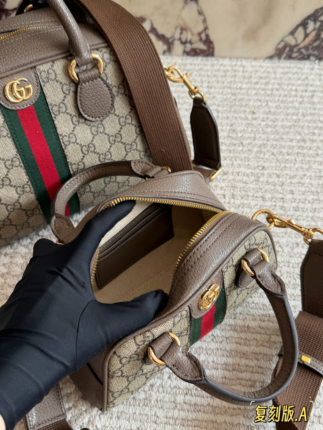 Gucci GG Supreme Ophidia GG Top Handle Bag - Image 9