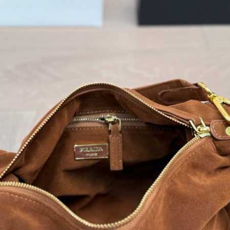 Prada Suede Shoulder Bag - Image 4