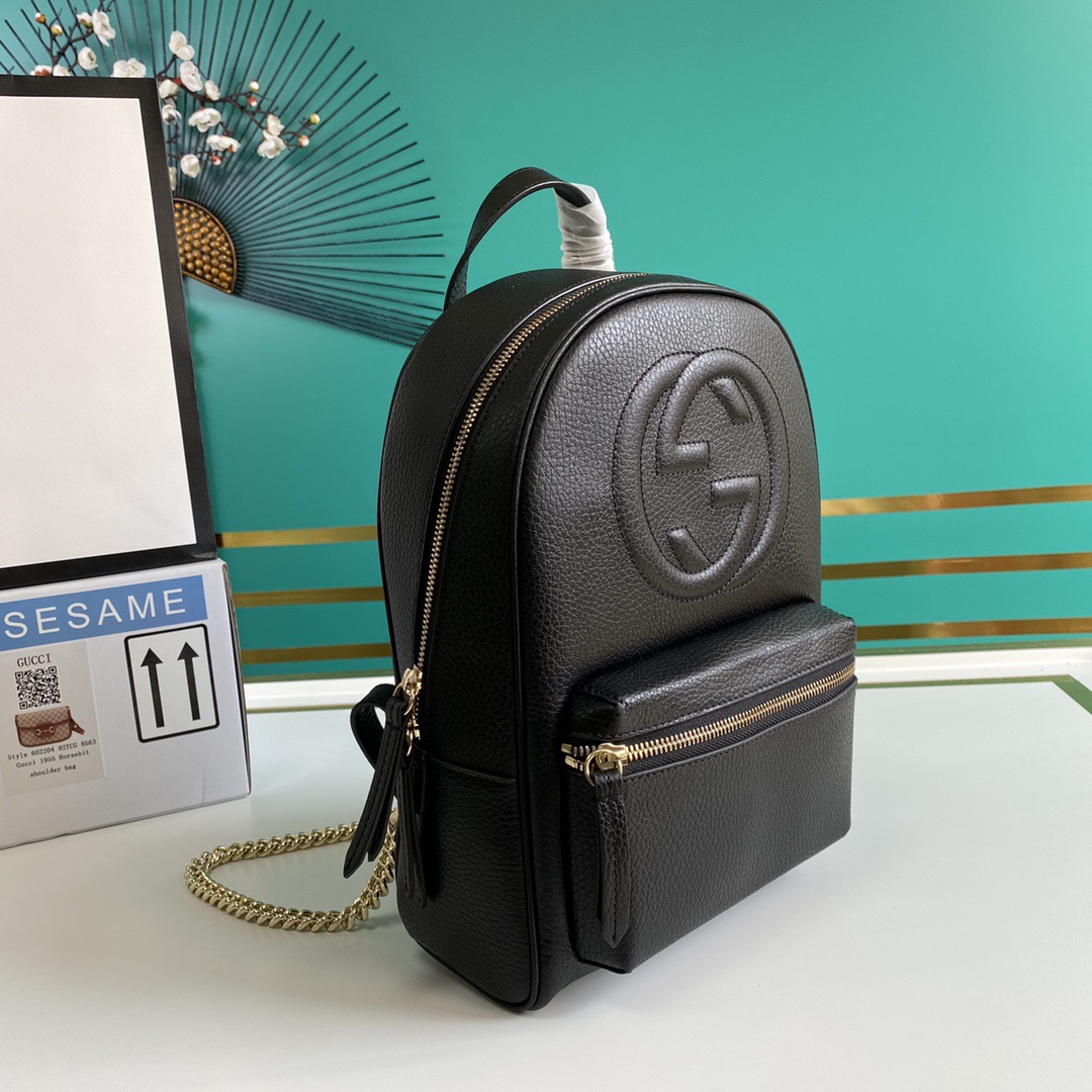 Gucci Soho Black Pebbled Backpack - Image 5