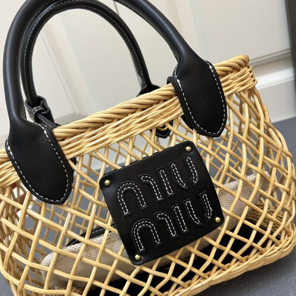 Miu Miu Woven Basket Tote Bag