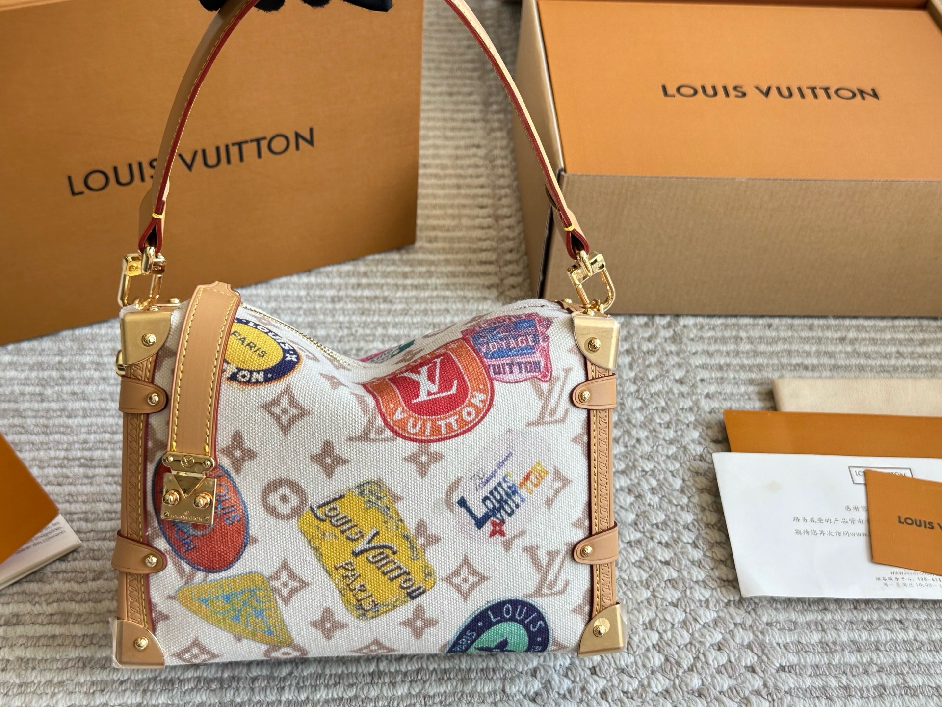 LV Lettering Canvas Tote Bag - Image 1