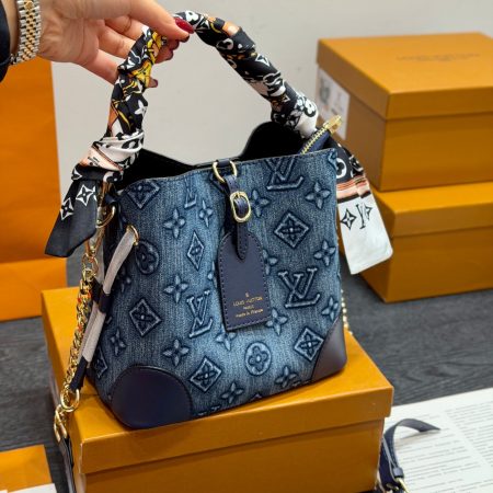 LV Denim bucket shoulder handbag - Image 3