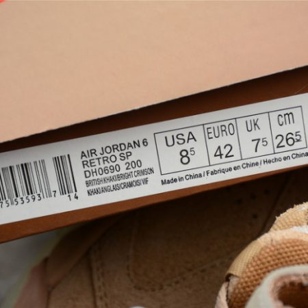 TRAVIS SCOTT X AIR JORDAN 6 BRITISH KHAKI DH0690-200 - Image 10