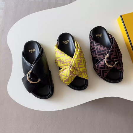Fendi 2026P Crossed FF Slippers