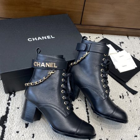 Chanel Chain Combat Boots