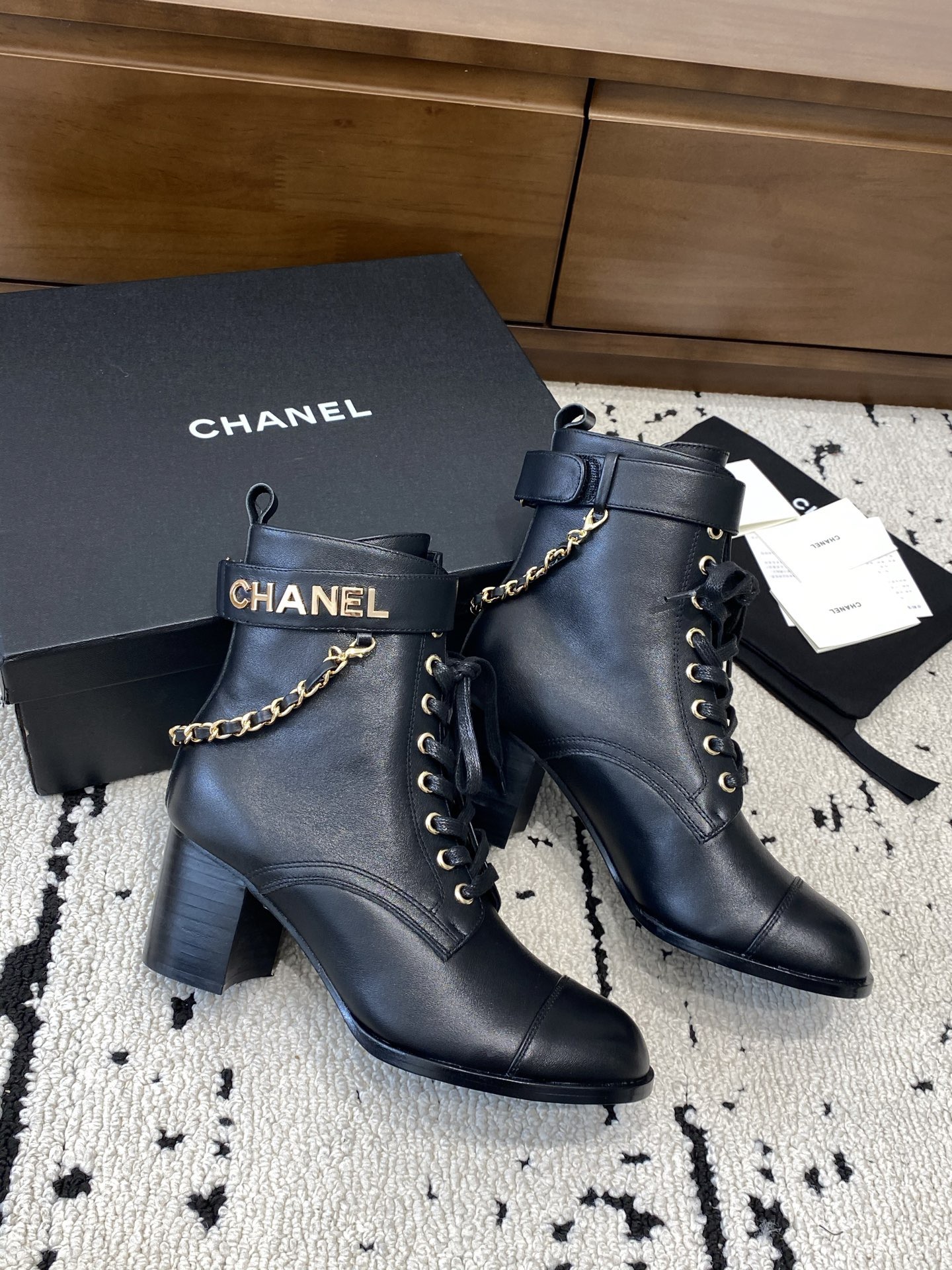 Chanel Chain Combat Boots - Image 1
