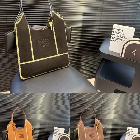 Miu Miu Brown Suede Tote Bag - Image 2