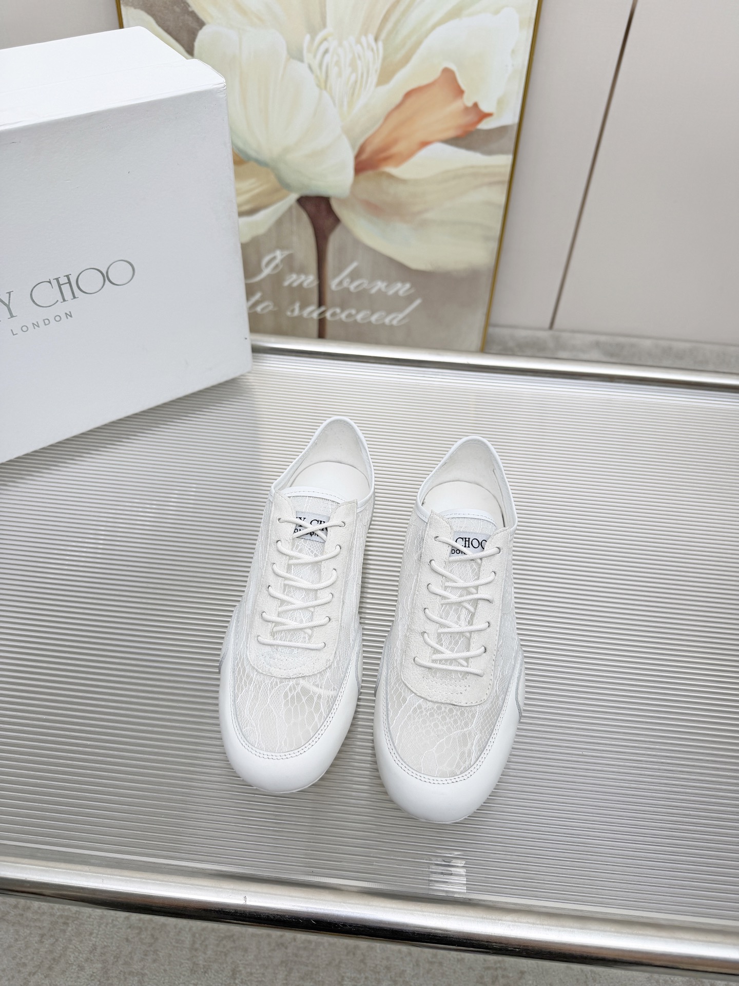 Jimmy Choo Sunny F Lace Sneakers - Image 2