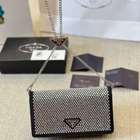 Prada Flap Card Holder with Chain - Image 5
