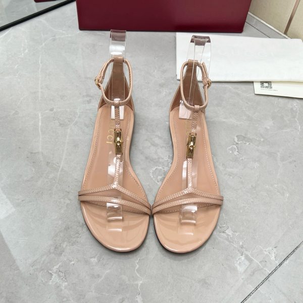 Gucci White bamboo leather sandals