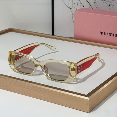 MIU MIU  Mirror leg Logo Cat eye Sunglasses Top quality - Image 2