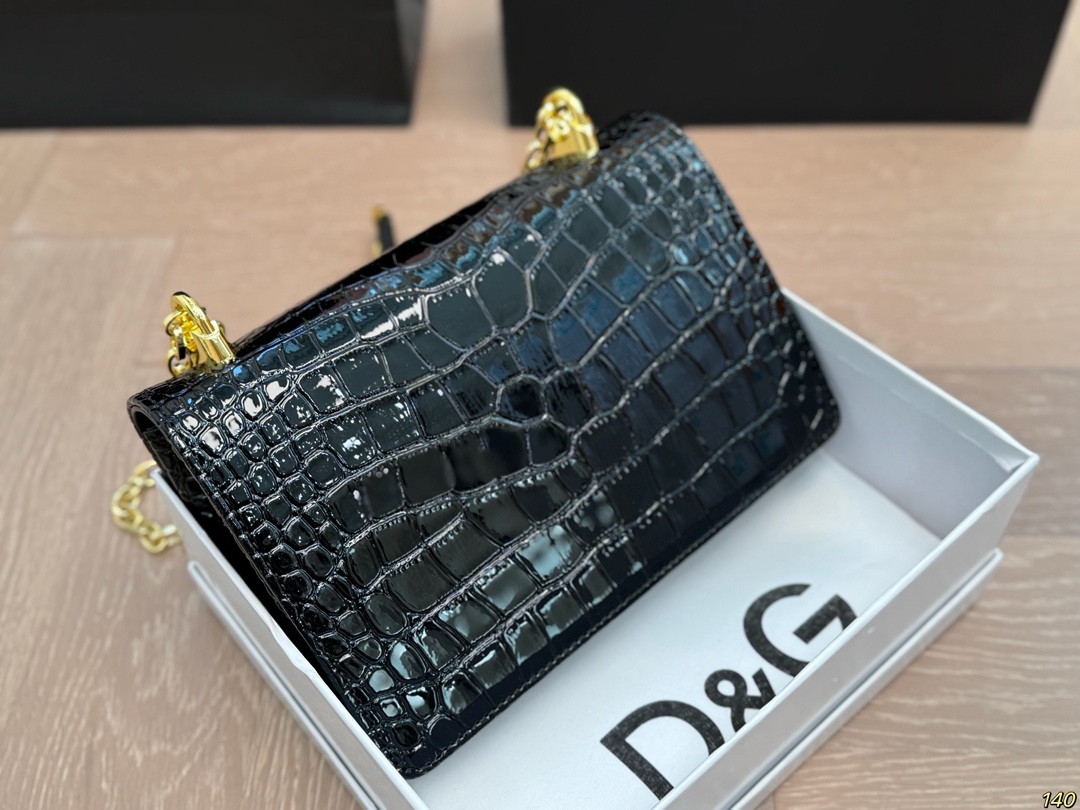 Dolce & Gabbana Crocodile Print Calfskin DG Girls Bag - Image 3