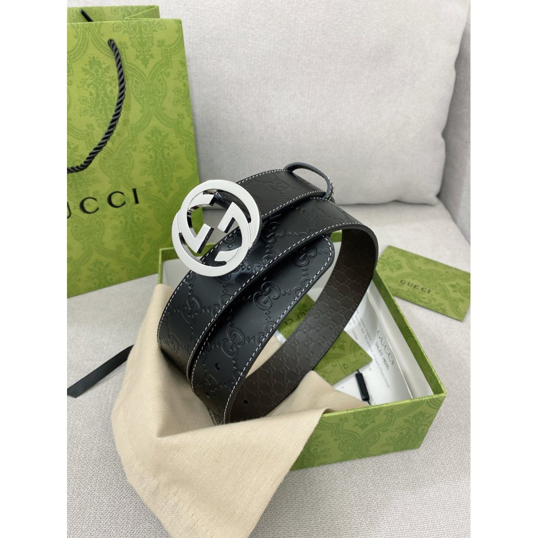 Gucci Cowhide Embossed Pure Steel 35MM - Image 3