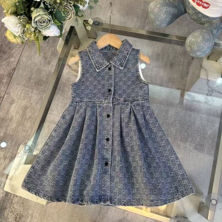 Gucci Collared Denim Skirt