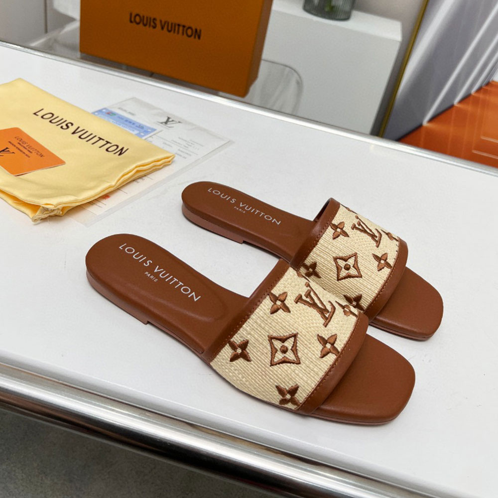 LV Fabric Flat Flip-flops Slide Sandal - Image 6