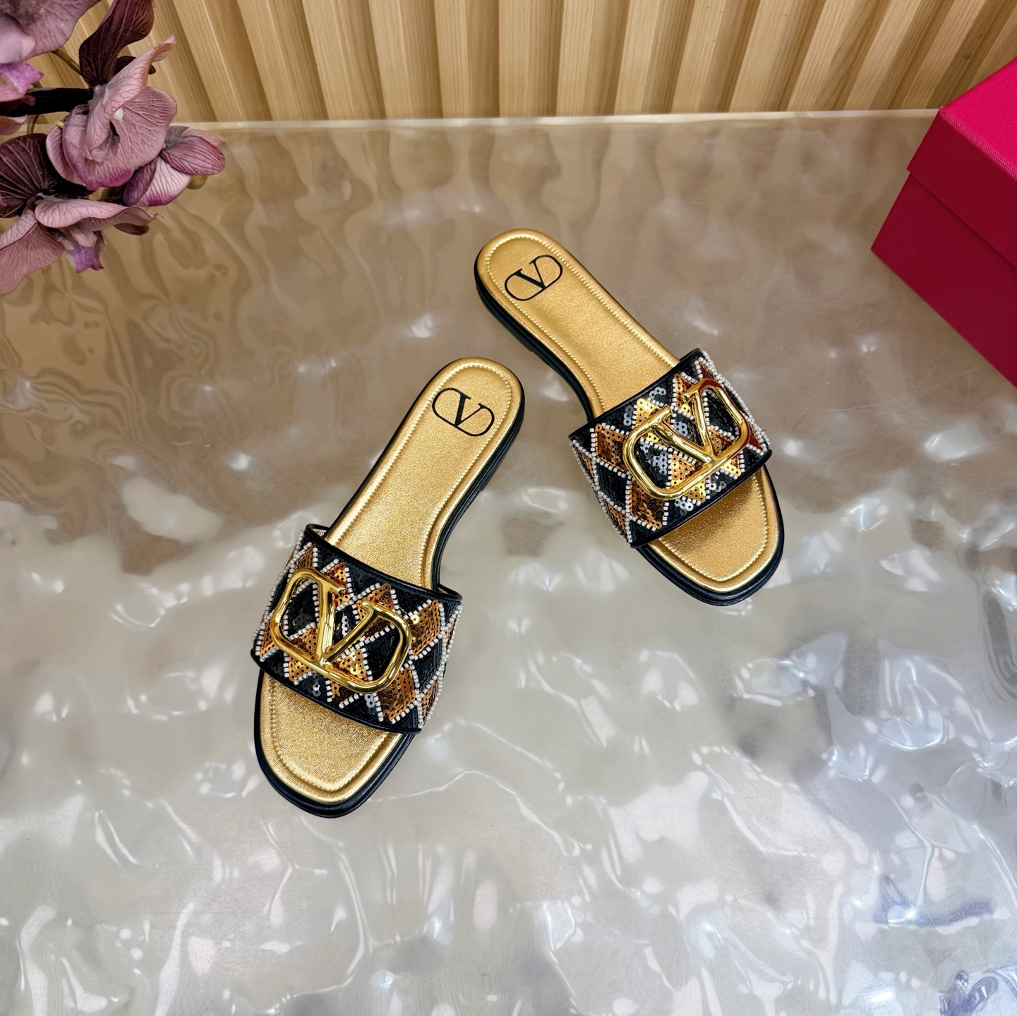 Valentino Women VLogo Slide Sandals - Image 8