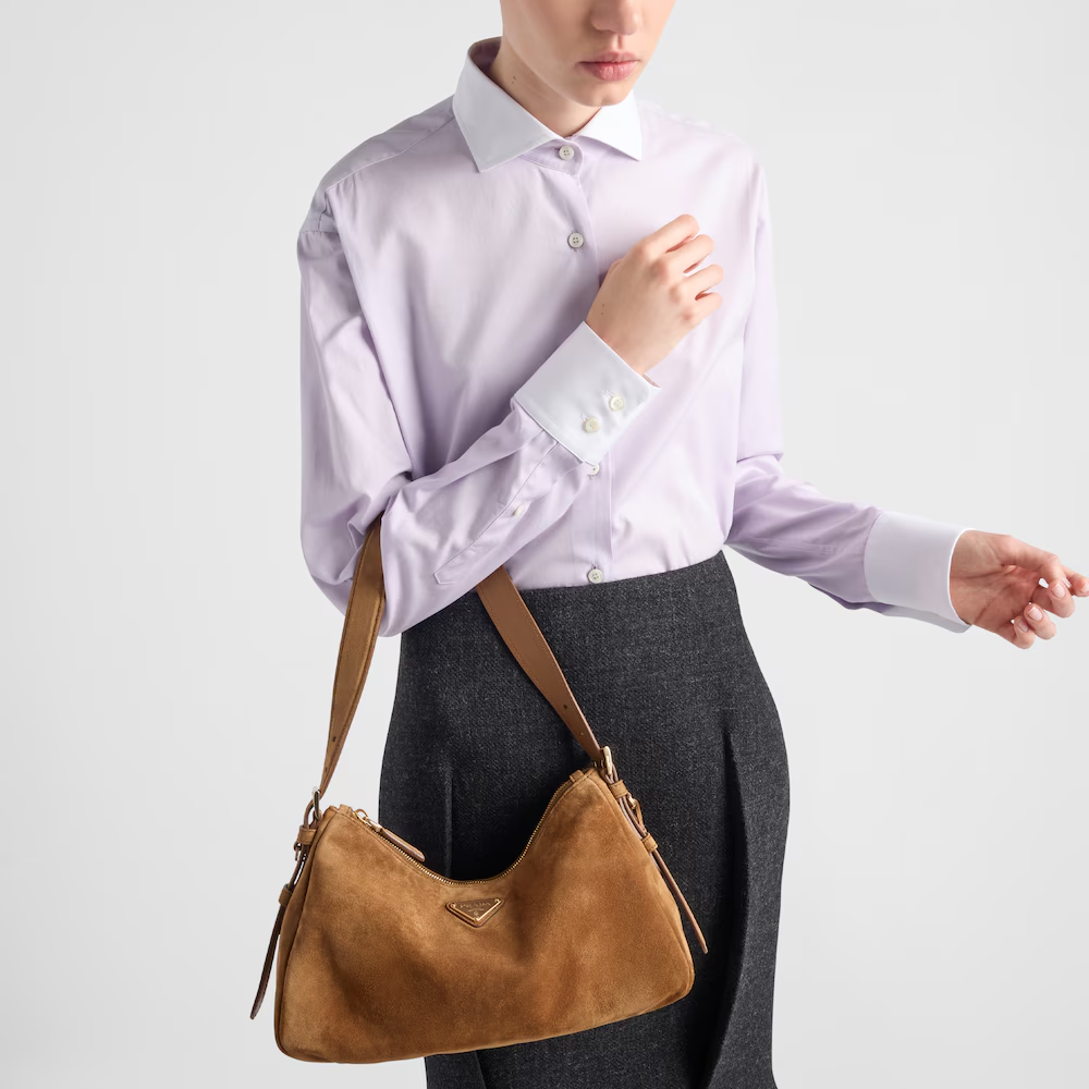 Prada Aimée Medium Suede Shoulder Bag - Image 2