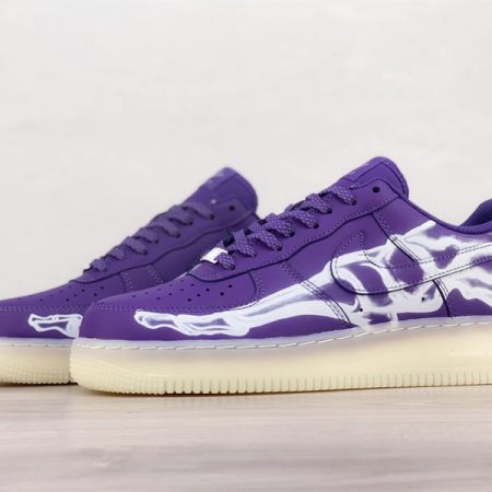 Nike Air Force 1 Low '07 QS Purple Skeleton Halloween CU8067-500 - Image 2