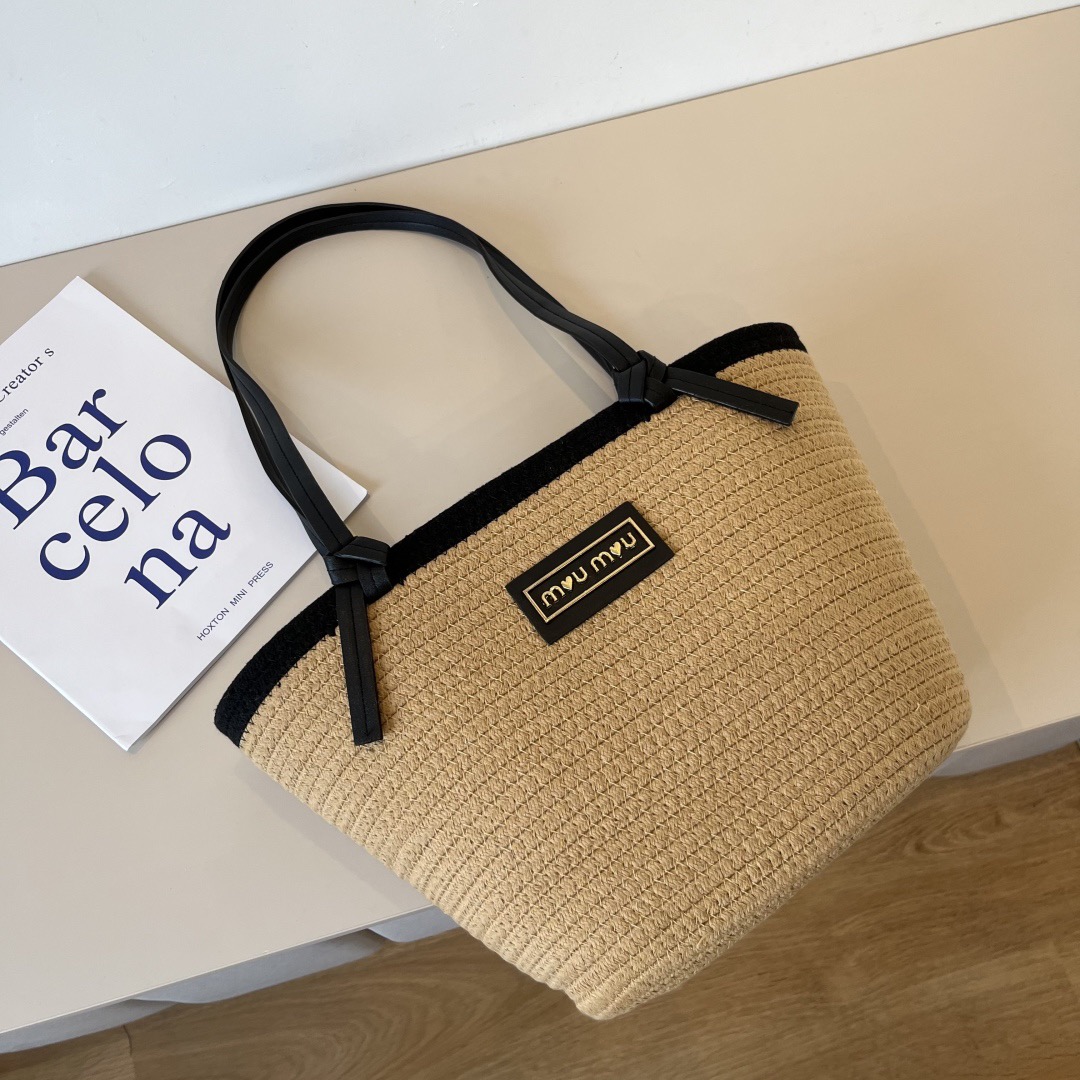 Miu Miu Beach Straw Tote Bag - Image 1