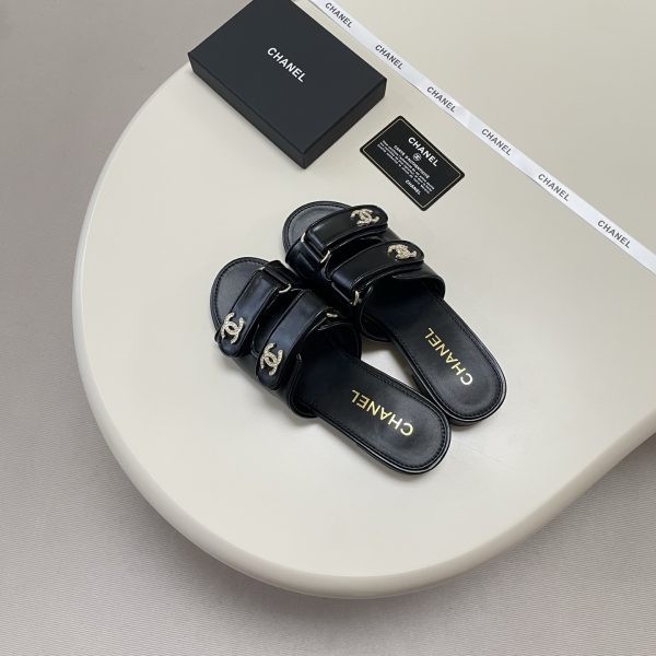 Chanel 26P Double C Diamond Buckle Velcro Slippers