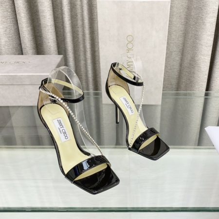 Jimmy Choo 10CM Leather Slide Heels