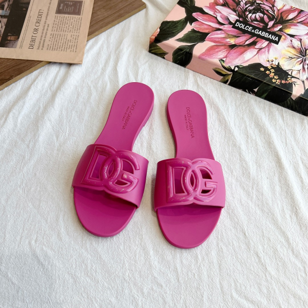 Dolce Gabbana DG Rubber flat Sandals Slide